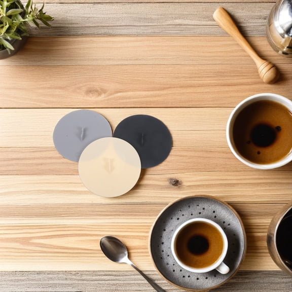 LOLIPPYY 6Pcs Silicone Coffee Cup Covers Universal Fit Mug Lids Assorted Colors Leak Proof Seal