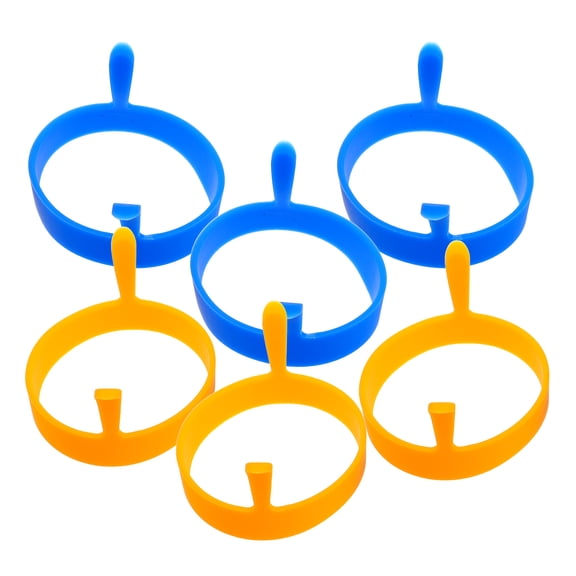LOLIPPYY 6-Pack Nonstick Silicone for Breakfast Cooking, Round Shape Mold Tray for Easy Frying