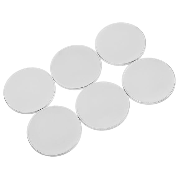 LOLIPPYY 6 Pieces Silver Alloy Threaded Edged Blanks for DIY Engraving Durable Craft Supplies
