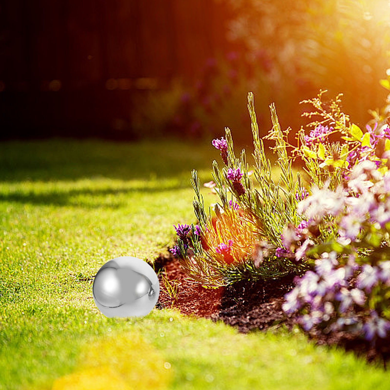 Reflecting Ball LOLIPPYY 6Pcs Silver Stainless Steel Garden Gazing Balls Outdoor ...
