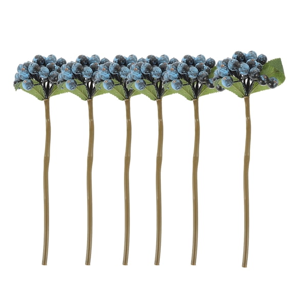 LOLIPPYY 6-Pack Realistic Red Berry Branches Faux Twigs for Holiday, Party, and Home Decoration Accents