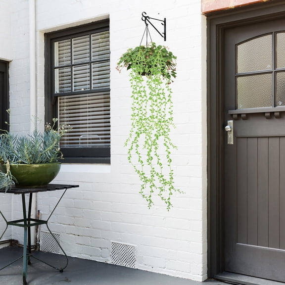 LOLIPPYY 6-Pack Artificial Weeping Hanging Plants Green Plastic Faux Vines for Wall Decor Indoor Outdoor