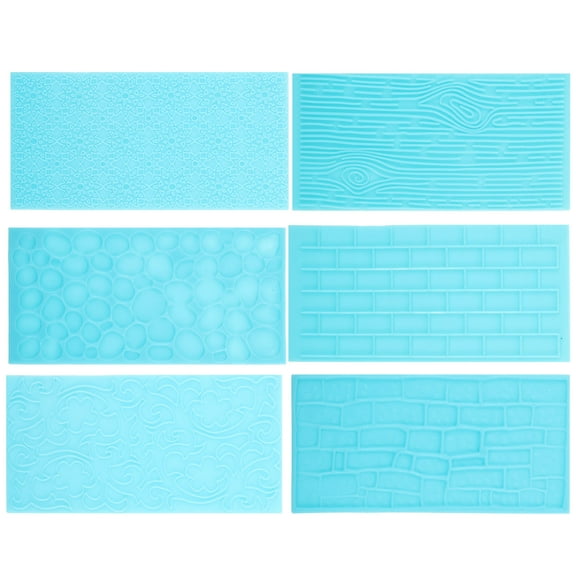 LOLIPPYY 6Pcs Sky Blue Clay Texture Impression Mats for DIY Pottery Embossing Durable and Wear Resistant