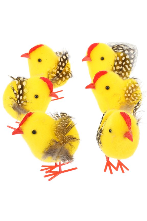 6-Pack Small Yellow Plush Easter Chicks for Spring Decor, Holiday Party Decorations, Seasonal Display, and