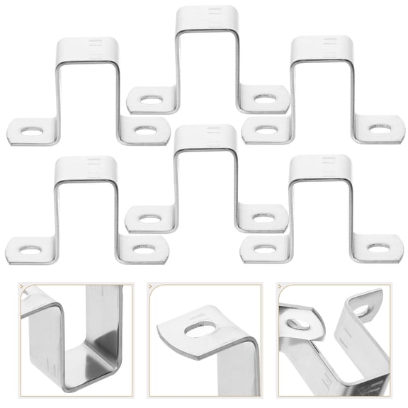 LOLIPPYY 6-Pack Heavy Duty Stainless Steel Square Tubing Clamps U Brackets for Secure Pipe Installation