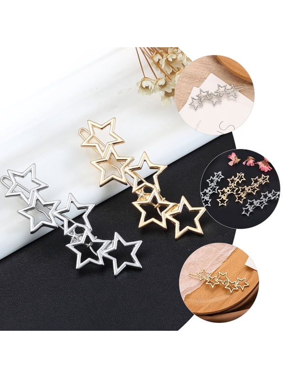 6-Pack Star-Shaped Hair Pins Cluster Set for Stylish Hair Styling and Decorative Hair Barrettes