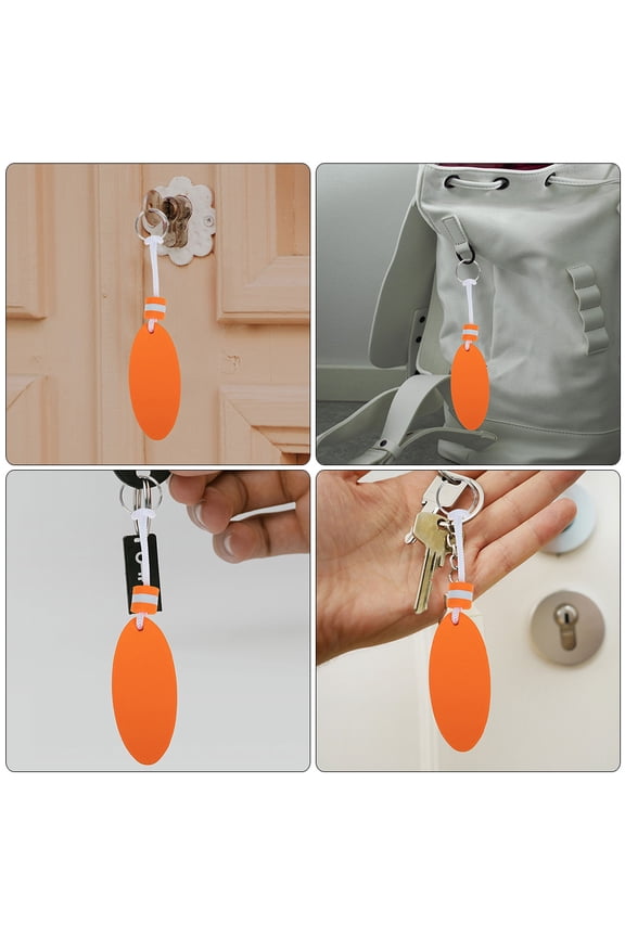 6-Pack Orange EVA Floating Keychains for Water Sports, Boating, Pool, and Key Decoration Accessories
