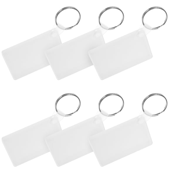 LOLIPPYY 6-Pack White Sublimation Keychain Blanks for Heat Transfer, Perfect Gift for Friends, Family, and Coworkers