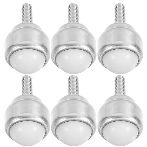 LOLIPPYY 6Pcs Steel Roller Ball Transfer Casters with Threaded Stem for Home Use Plated Silver