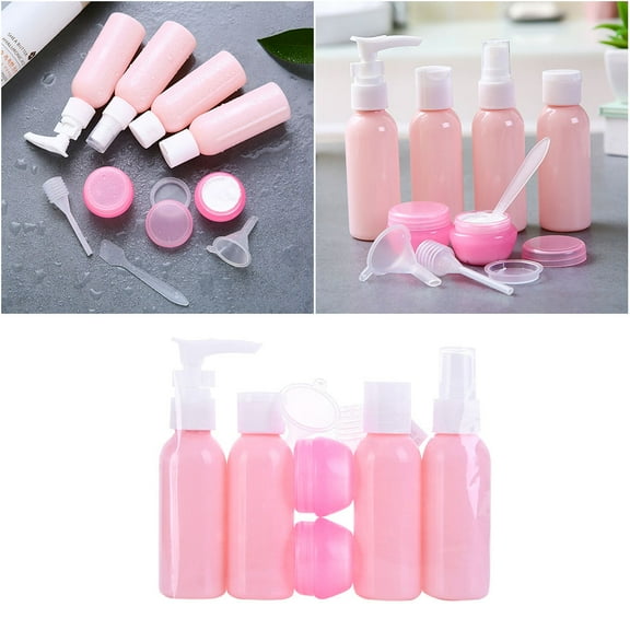 LOLIPPYY 6Pcs Travel Storage Bottle Set Pink Leak Proof Lightweight for Shampoo Lotion and Cream