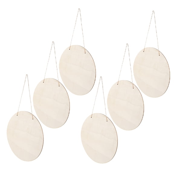 LOLIPPYY 6Pcs Unfinished Wood Plaque Beige Craft Wood Rounds for Decorative Sign Wall Decoration
