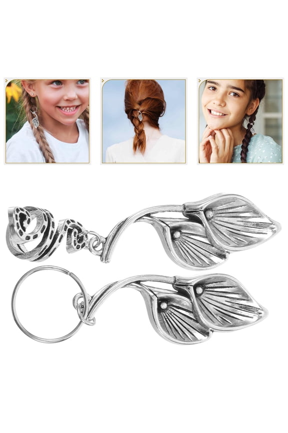 6Pcs Versatile Plated Hair Chain Accessories for Braids with Vintage African Pendant and Petal Charms