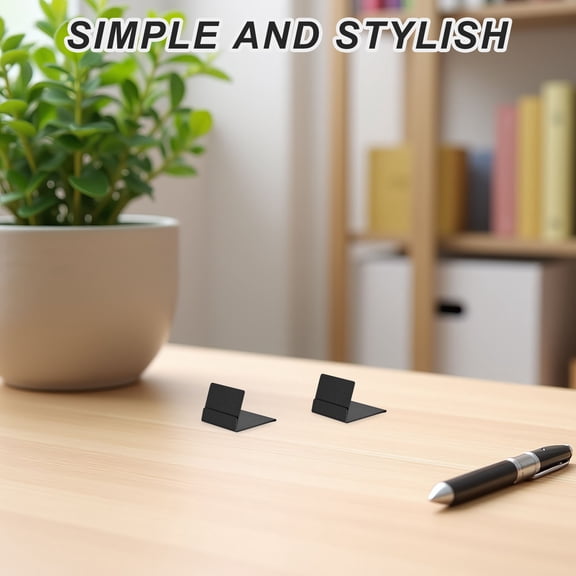LOLIPPYY 6-Pack Black Stainless Steel Vertical Business Card Holders for Desk and Table Display, Metal Organizer