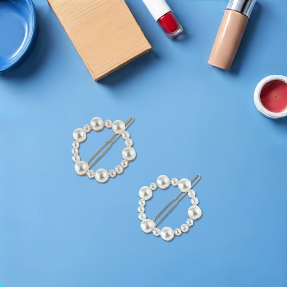 LOLIPPYY 6-Pack Vintage Round Metal Hair Clips, Faux Hairpins and Barrettes for Wedding Prom Formal Hair Accessories