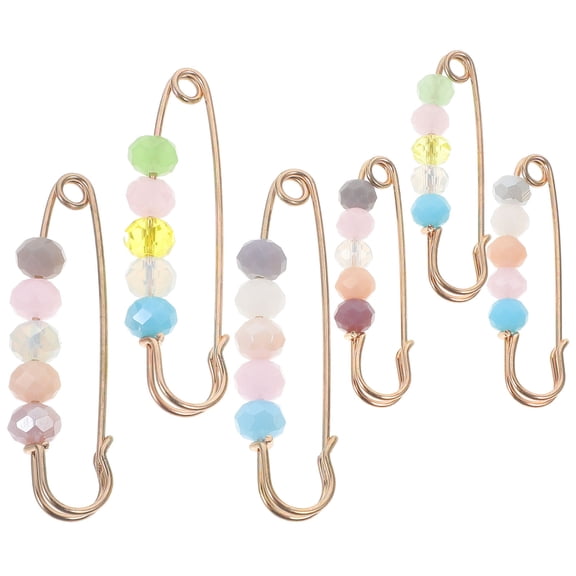 LOLIPPYY 6-Pack Waist Brooch Pins Alloy and Plastic Waistband Tighteners for Jeans and Pants, Assorted Colors, Decorative Accessories