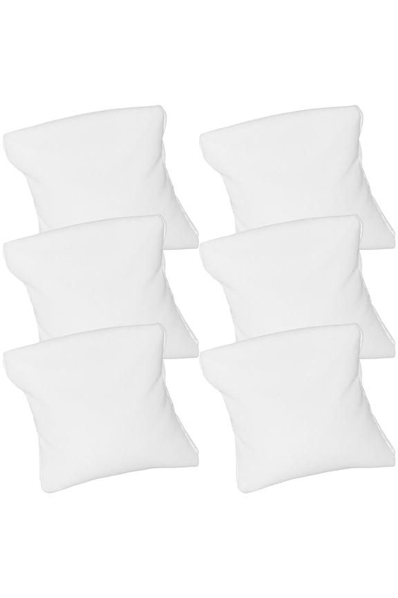 6Pcs Watch Cushion Pad PU Fiberfill for Shop Display and Retail Store Use White