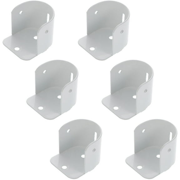 LOLIPPYY 6Pcs White Iron Closet Rod Support Brackets for Home Window and Bathroom