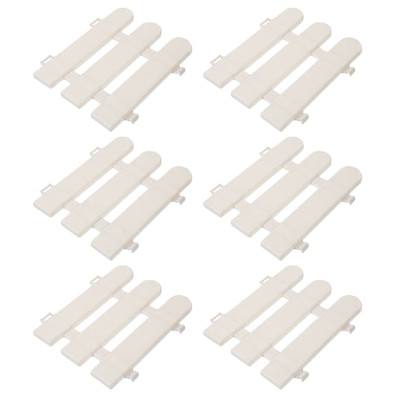 LOLIPPYY 6Pcs White Plastic Garden Fence Decorative Landscape Border Edging for Outdoor Yard and Lawn