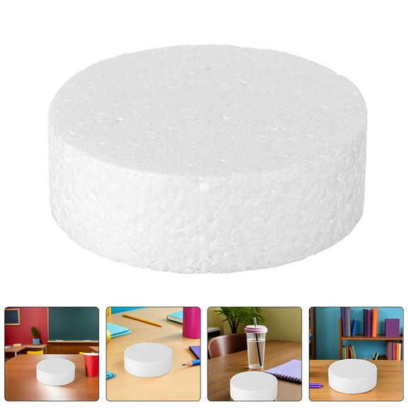 LOLIPPYY Set of 6 White Polystyrene Circles for Crafts Lightweight Foam Discs Ideal for Modeling and Decorations