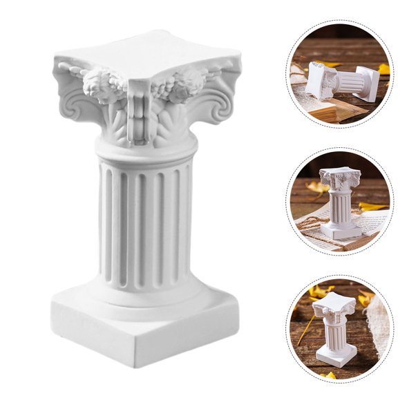 LOLIPPYY 6Pcs White Resin Column Candlestick for Living Room Table Home Decoration