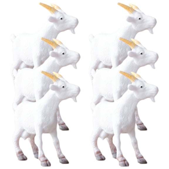 LOLIPPYY Set of 6 White Simulated Goat Figurines PVC Lawn Statues for Garden Decor and Creative Projects