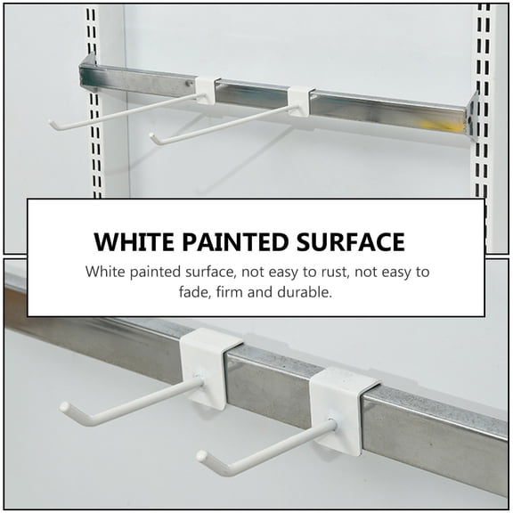 LOLIPPYY 6Pcs White Supermarket Square Tube Shelf Hook Sturdy and Rust Resistant