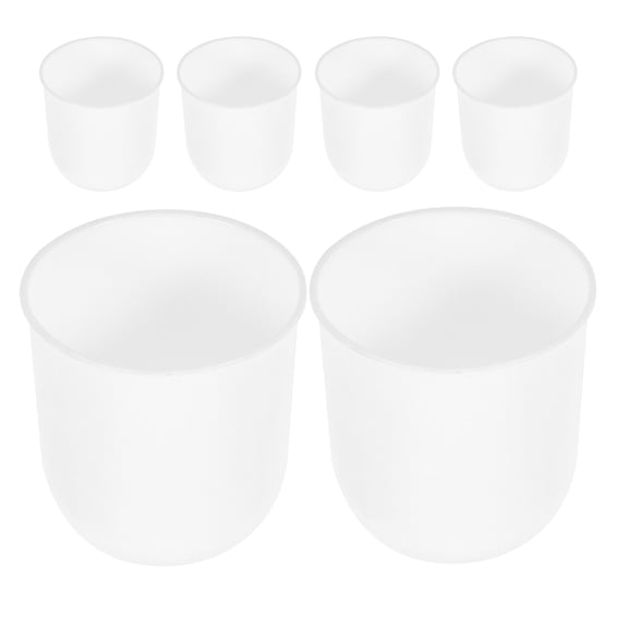 LOLIPPYY 6Pcs White Toilet Cleaning Brush Holder Plastic Cup for Household Bathroom