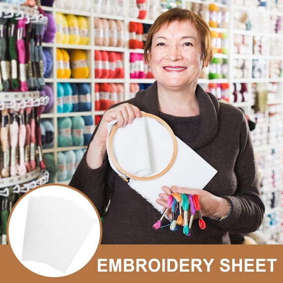 LOLIPPYY 6-Pack White Water Soluble Embroidery Stabilizer Sheets for Machine Sewing and Craft Projects