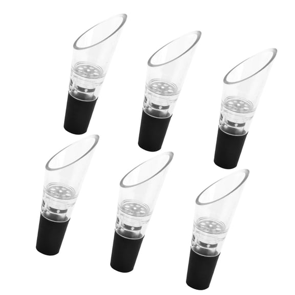 LOLIPPYY 6Pcs Wine Bottle Pour Spouts in Black for Bar and Restaurant Use with Fun Style