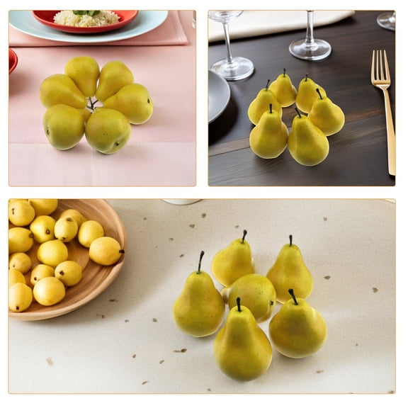 LOLIPPYY 6Pcs Yellow Artificial Pear Decoration Simulation Pear Ornament for Home and Photo