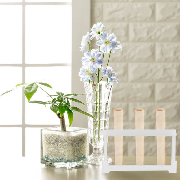 LOLIPPYY 6Pcs Yellow Plastic Test Tube Vase for Hydroponic Plant Propagation and Home Decoration