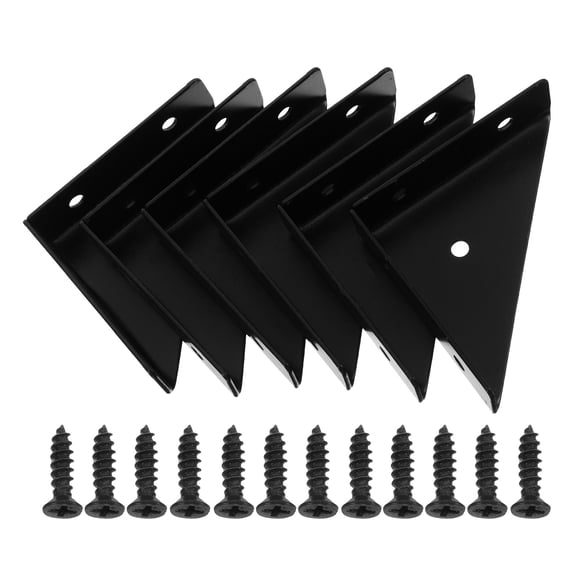 LOLIPPYY Iron Corner Braces, Black, Stable 90 Degree Brackets for Home Furniture Joining