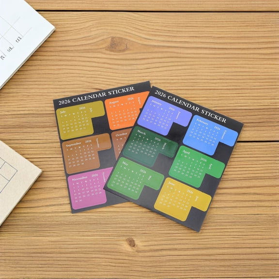 LOLIPPYY 6 Sets of Monthly Planner Stickers with Colorful Sticky Page Tabs for Notebook, Scrapbook, and Calendar Decoration