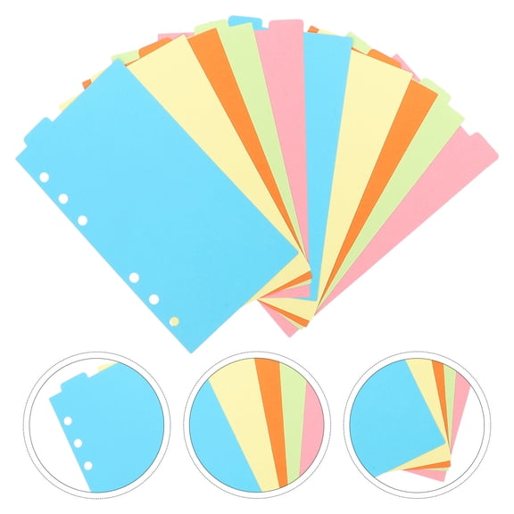 LOLIPPYY 6 Sets Multi-Color Refill Pages for Notebook Binder Loose Leaf Paper Dividers for Office and School Use