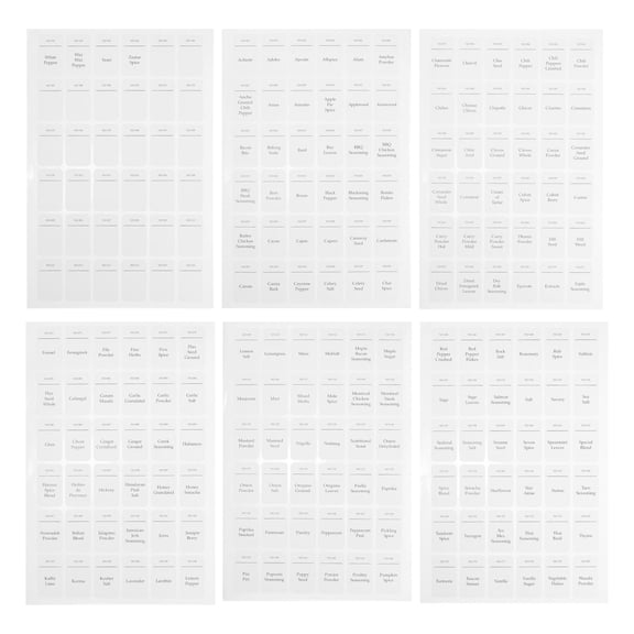 LOLIPPYY Self-Adhesive Waterproof Labels, White PVC, Convenient Home Classification, 6Sheets