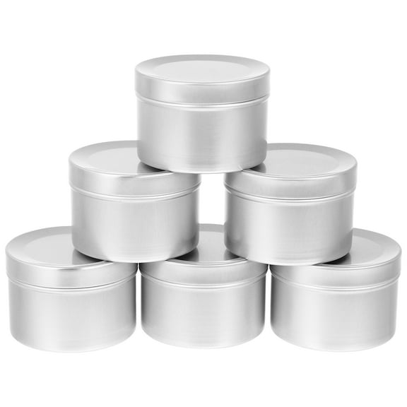 LOLIPPYY 6pcs Aluminum Tin Jars Round Shape Refillable Wax Jars for DIY Projects