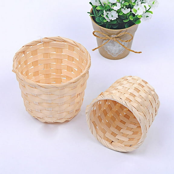 LOLIPPYY 6pcs Beige Woven Storage Basket for Balcony