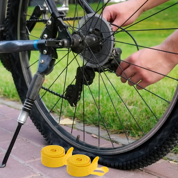 LOLIPPYY 6pcs Bicycle Tire Protector PVC Yellow Enhances Tire Durability for Long Distance Rides