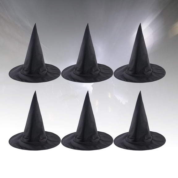 LOLIPPYY 6-Piece Black Oxford Cloth Wizard Hat Headpiece for Masquerade Party, Costume, , Cosplay