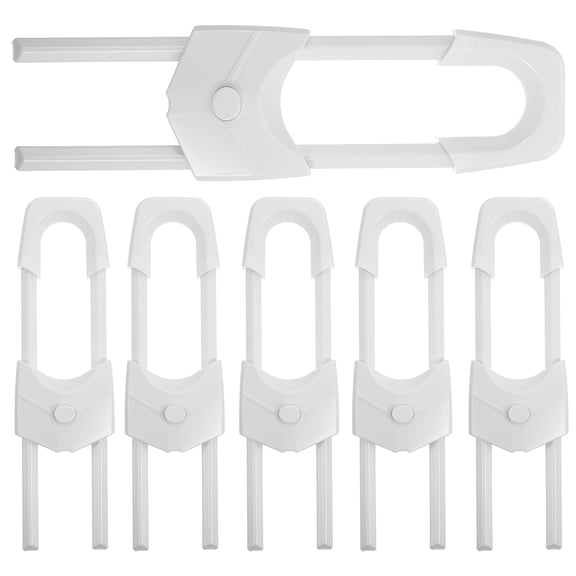 LOLIPPYY 6pcs Childproof Cabinet Latches Plastic Simple Design For Cabinet Doors