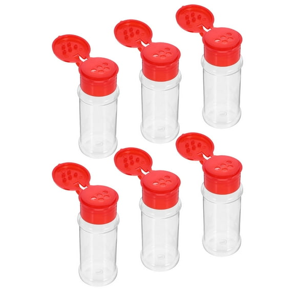LOLIPPYY 6pcs Cylindrical Pepper Crushing Plastic Spice Shaker Kitchen Tools