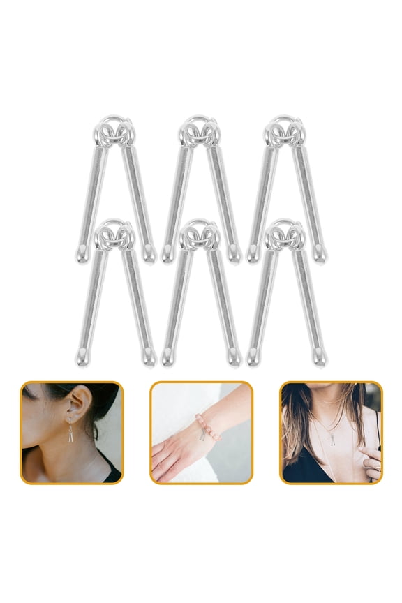 6pcs Drumsticks Charm Handmade Music Charms Silver Jewelry Making for Various Occasions