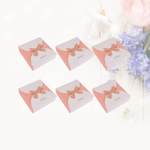 LOLIPPYY 6pcs Empty Candy Boxes Rectangular Paper Pink for Packaging Creative Style
