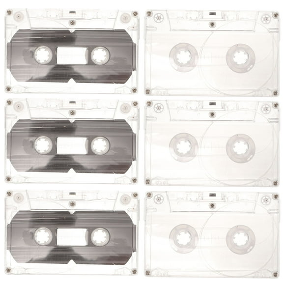 LOLIPPYY 6-Pack Blank Cassette Tapes for Crafting and Projects, Retro Style Decorative Tape, Handcraft Supplies