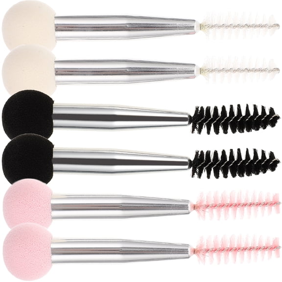 LOLIPPYY 6pcs Eyebrow Brushes for Daily Makeup Women Aluminium Tube White