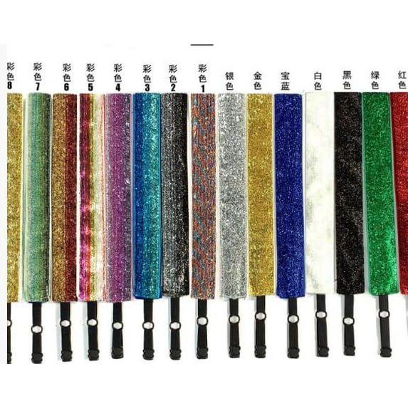 LOLIPPYY 6-Pack Glitter Sports Headbands - Non- Stretchy Hair Bands for Yoga, Workout, Gym, Running, Elastic Sparkly Sweatbands