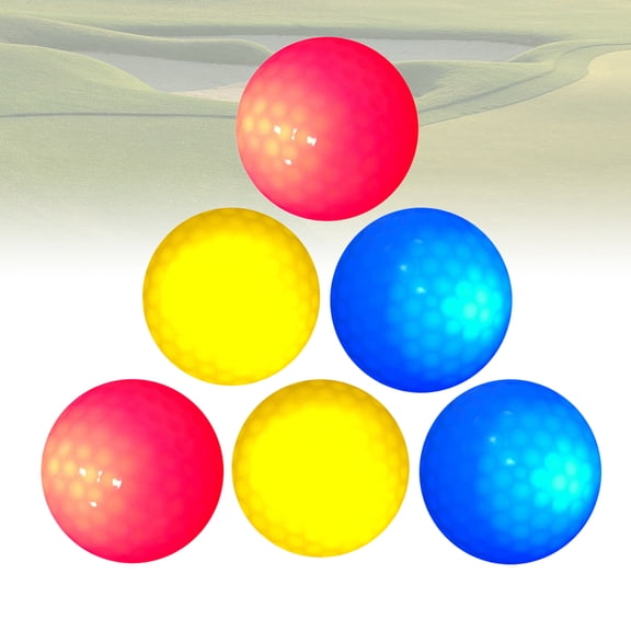 LOLIPPYY 6pcs Golf Glow Balls Assorted Color Round Glowing Balls for Indoor Use