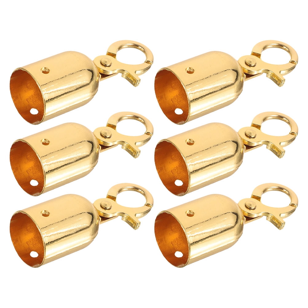 LOLIPPYY 6pcs Metal Rope End Cap With Snap Hook Golden For Securing ...