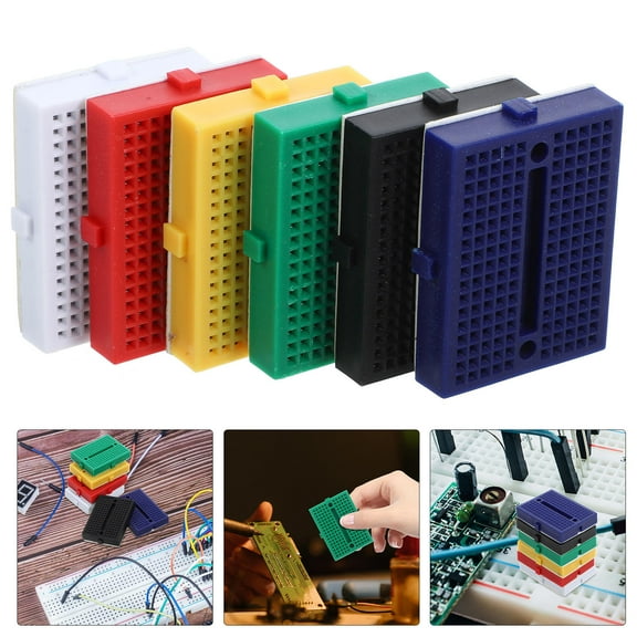 LOLIPPYY 6pcs Mini Solderless Breadboards for Science Experiments and Small Circuit Projects Included