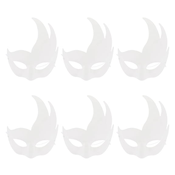 LOLIPPYY DIY Pulp Masquerade Masks White Blank for Special Events 6Pcs